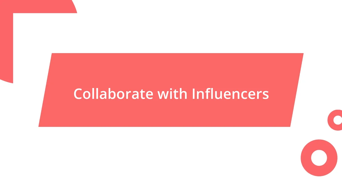 Collaborate with Influencers